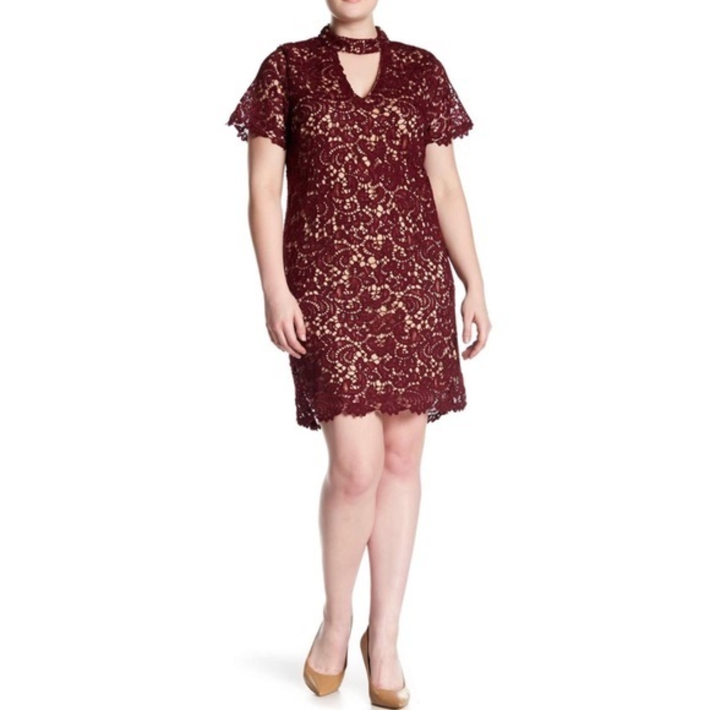 Blu Pepper Plus Gigi Lace Chocker Neck‎ Dress